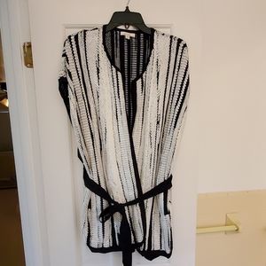 Ella Moss open knit vest, belted, m/l